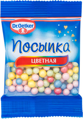 Посыпка кондитерская Dr.Oetker цветные жемчужинки, 10г Посыпка кондитерская Dr.Oetker цветные жемчужинки, 10г