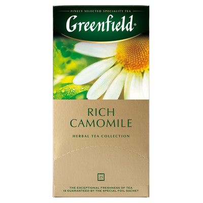 Чай Greenfield Rich Camomile травяной в пакетиках, 25х1.5г Чай Greenfield Rich Camomile травяной в пакетиках, 25х1.5г