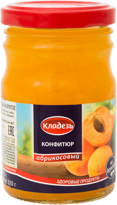 Конфитюр Кладезь абрикосовый на фруктозе, 210г Конфитюр Кладезь абрикосовый на фруктозе, 210г