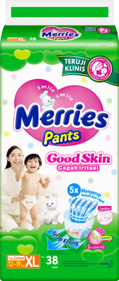 Подгузники-трусики MERRIES Good Skin р.XL 12-19кг, 38шт Подгузники-трусики MERRIES Good Skin р.XL 12-19кг, 38шт