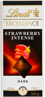 Шоколад тёмный Lindt Excellence с кусочками клубники, 100г Шоколад тёмный Lindt Excellence с кусочками клубники, 100г