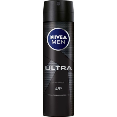 Антиперспирант Nivea Men Ultra Антибактериальный эффект спрей, 150мл Антиперспирант Nivea Men Ultra Антибактериальный эффект спрей, 150мл