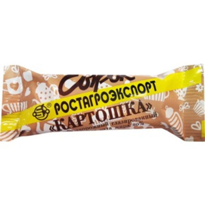 Сырок творожный Ростагроэкспорт Картошка глазированный 20%, 40г Сырок творожный Ростагроэкспорт Картошка глазированный 20%, 40г