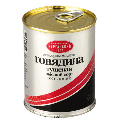 Говядина Курганский МК тушёная высший сорт ГОСТ, 338г Говядина Курганский МК тушёная высший сорт ГОСТ, 338г