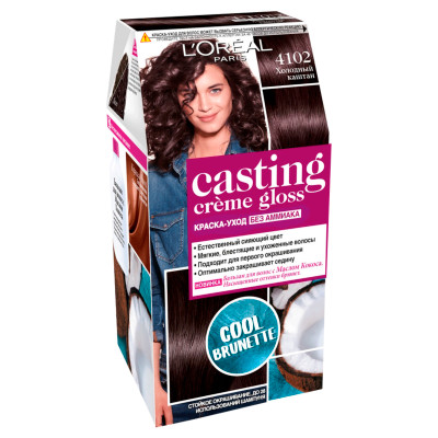 Краска-уход L'Oreal Paris Casting Créme Gloss 4102 без аммиака Краска-уход L'Oreal Paris Casting Créme Gloss 4102 без аммиака