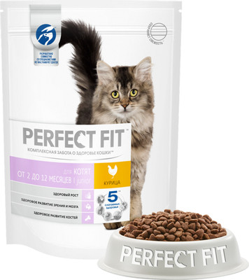 Корм сухой Perfect Fit Junior с курицей для котят, 190г Корм сухой Perfect Fit Junior с курицей для котят, 190г