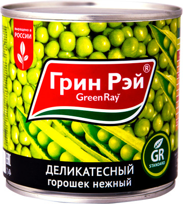 Горошек Green Ray зелёный деликатесный, 425мл Горошек Green Ray зелёный деликатесный, 425мл