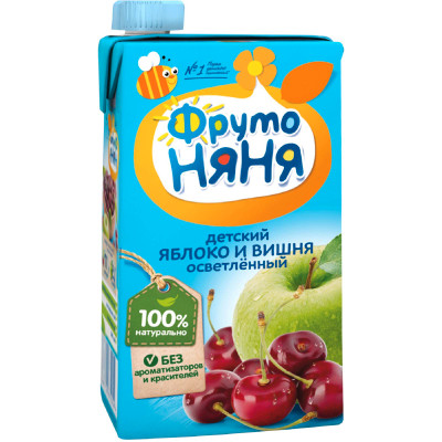 Нектар ФрутоНяня яблоко-вишня с 5 месяцев, 500мл Нектар ФрутоНяня яблоко-вишня с 5 месяцев, 500мл
