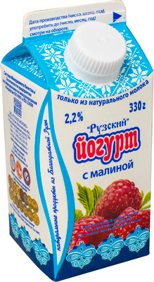 Йогурт Рузское Молоко питьевой Рузский малина 2.2%, 330мл Йогурт Рузское Молоко питьевой Рузский малина 2.2%, 330мл