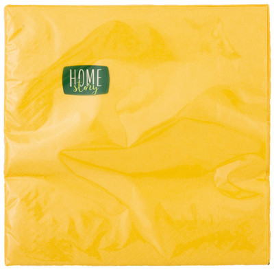 Салфетки бумажные Home Story жёлтые 2 слоя 33x33см, 20шт Салфетки бумажные Home Story жёлтые 2 слоя 33x33см, 20шт