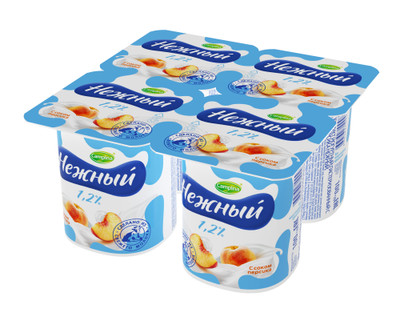 Продукт йогуртный Campina Нежный с соком персика 1.2%, 100г Продукт йогуртный Campina Нежный с соком персика 1.2%, 100г