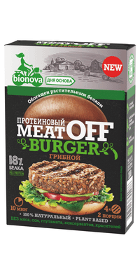 Смесь сухая Bionova MeatOff бургер для приготовления овощных протеиновых бургеров с грибами, 100г Смесь сухая Bionova MeatOff бургер для приготовления овощных протеиновых бургеров с грибами, 100г
