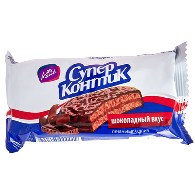 Печенье-сэндвич Konti Супер-Контик шоколадное, 100г Печенье-сэндвич Konti Супер-Контик шоколадное, 100г