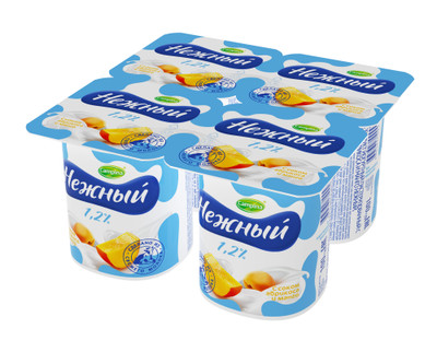 Продукт йогуртный Campina Нежный с соком абрикоса и манго 1.2%, 100г Продукт йогуртный Campina Нежный с соком абрикоса и манго 1.2%, 100г
