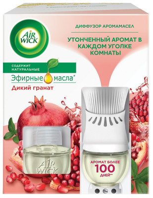 Диффузор аромамасел Air Wick Дикий гранат + сменный флакон, 130г Диффузор аромамасел Air Wick Дикий гранат + сменный флакон, 130г
