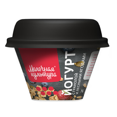 Йогурт Молочная Культура лесные ягоды-запечённая гранола-изюм 2.7-3.5%, 215г Йогурт Молочная Культура лесные ягоды-запечённая гранола-изюм 2.7-3.5%, 215г