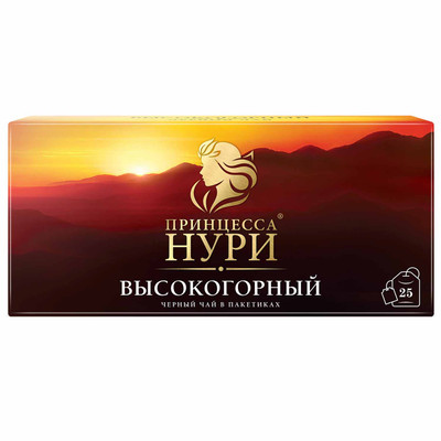 Чай Принцесса Нури Высокогорный чёрный в пакетиках, 25х2г Чай Принцесса Нури Высокогорный чёрный в пакетиках, 25х2г