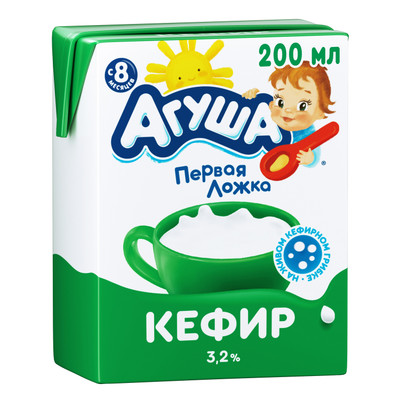 Кефир Агуша 3.2% 204г с 8 месяцев Кефир Агуша 3.2% 204г с 8 месяцев