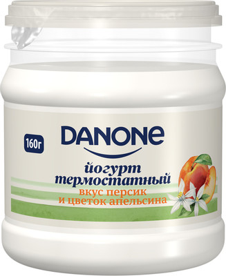 Йогурт Danone термостатный персик-цветок апельсина 3.3%, 160г Йогурт Danone термостатный персик-цветок апельсина 3.3%, 160г