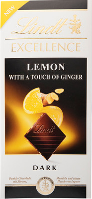 Шоколад тёмный Lindt Excellence с лимоном и имбирем, 100г Шоколад тёмный Lindt Excellence с лимоном и имбирем, 100г