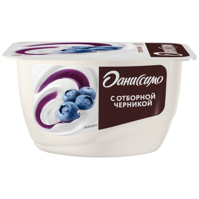 Продукт творожный Даниссимо с отборной черникой 5.5%, 130г Продукт творожный Даниссимо с отборной черникой 5.5%, 130г