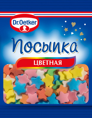 Посыпка цветная Dr.Oetker звёздочки, 10г Посыпка цветная Dr.Oetker звёздочки, 10г