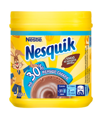 Какао-напиток Nesquik быстрорастворимый обогащённый, 420г Какао-напиток Nesquik быстрорастворимый обогащённый, 420г