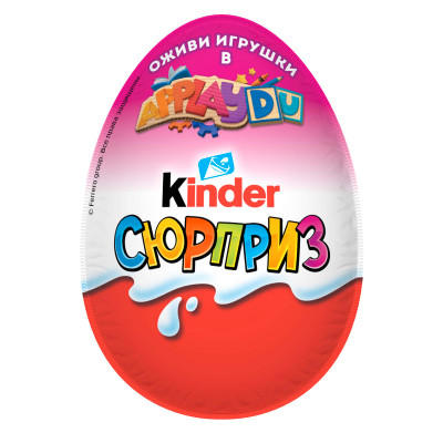 Яйцо Kinder Сюрприз из молочного шоколада с игрушкой ApplayDu Розовое, 20г Яйцо Kinder Сюрприз из молочного шоколада с игрушкой ApplayDu Розовое, 20г
