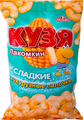 Палочки кукурузные Кузя Лакомкин сладкие, 140г Палочки кукурузные Кузя Лакомкин сладкие, 140г