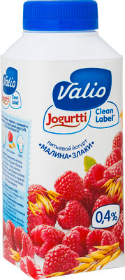 Йогурт Valio питьевой малина-злаки 0.4%, 330мл Йогурт Valio питьевой малина-злаки 0.4%, 330мл