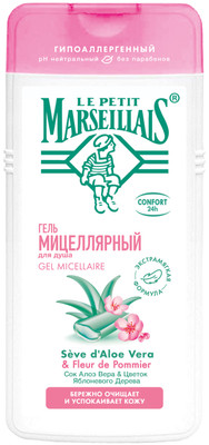 Гель Le Petit Marseillais для душа Sensitive Алоэ вера-цветок яблоневого дерева мицеллярный, 400мл Гель Le Petit Marseillais для душа Sensitive Алоэ вера-цветок яблоневого дерева мицеллярный, 400мл