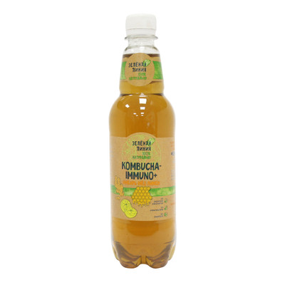 Напиток на чайном грибе Зелёная Линия Kombucha immuno+ имбирь-мёд-лимон, 555мл Напиток на чайном грибе Зелёная Линия Kombucha immuno+ имбирь-мёд-лимон, 555мл