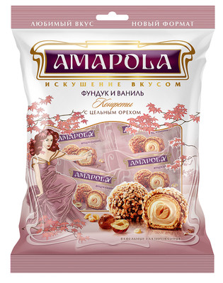Конфеты вафельная Amapola с ванильно - сливочным вкусом, 120г Конфеты вафельная Amapola с ванильно - сливочным вкусом, 120г