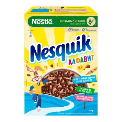 Завтрак готовый Nesquik Алфавит шоколадный, 375г Завтрак готовый Nesquik Алфавит шоколадный, 375г