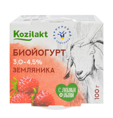 Биойогурт Формула Здоровья из козьего молока с земляникой 3-4.5%, 100г Биойогурт Формула Здоровья из козьего молока с земляникой 3-4.5%, 100г