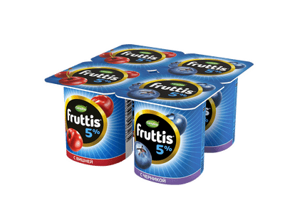 Продукт йогуртный Fruttis вишня-черника 5%, 115г Продукт йогуртный Fruttis вишня-черника 5%, 115г