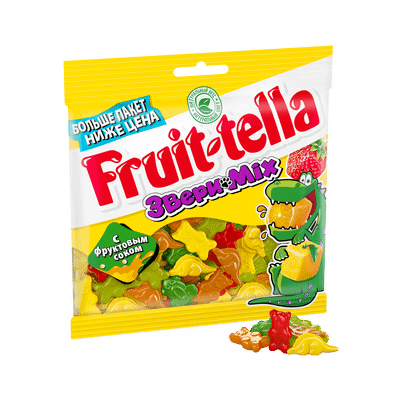 Мармелад Fruittella Звери Mix жевательный апельсин-яблоко-лимон-клубника-малина, 150г Мармелад Fruittella Звери Mix жевательный апельсин-яблоко-лимон-клубника-малина, 150г