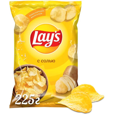 Чипсы Lay's Натуральные с солью, 225г Чипсы Lay's Натуральные с солью, 225г