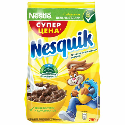 Завтрак готовый Nesquik шоколадный, 250г Завтрак готовый Nesquik шоколадный, 250г