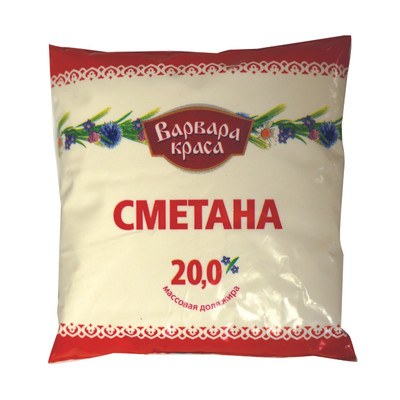 Сметана Варвара Краса Классическая пленка 20%, 500г Сметана Варвара Краса Классическая пленка 20%, 500г