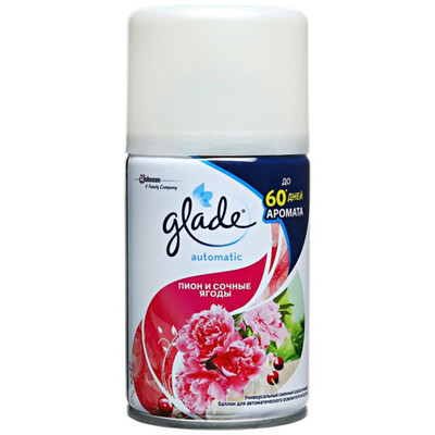 Сменный баллон для Glade Автоматик Пион-сочные ягоды, 269мл Сменный баллон для Glade Автоматик Пион-сочные ягоды, 269мл
