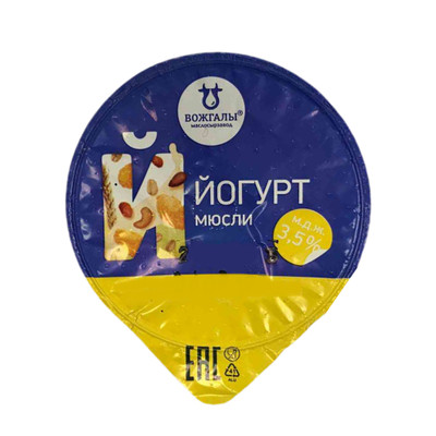 Йогурт Вожгалы Славянский фруктовый с мюсли 3.5%, 150г Йогурт Вожгалы Славянский фруктовый с мюсли 3.5%, 150г
