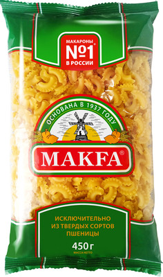 Макароны Makfa Петушиные гребешки, 450г Макароны Makfa Петушиные гребешки, 450г