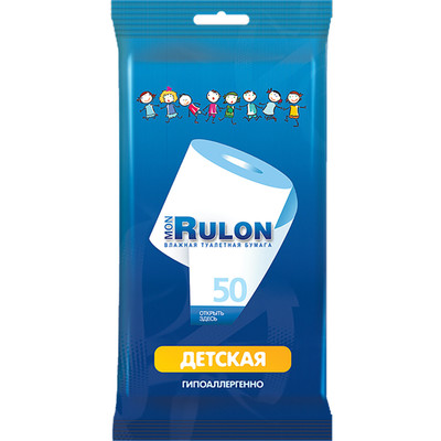 Бумага туалетная Mon Rulon влажная детская, 50шт Бумага туалетная Mon Rulon влажная детская, 50шт