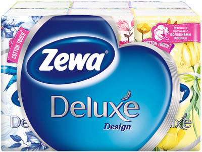 Платки носовые бумажные Zewa Deluxe Design, 10x6шт Платки носовые бумажные Zewa Deluxe Design, 10x6шт