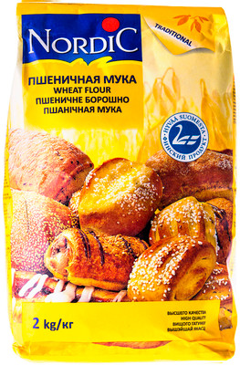 Мука Nordic пшеничная для выпечки высшего сорта, 2кг Мука Nordic пшеничная для выпечки высшего сорта, 2кг