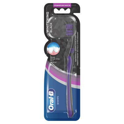 Зубная Щетка Oral-B 3D White Whitening Black Средней жесткости, 1 шт Зубная Щетка Oral-B 3D White Whitening Black Средней жесткости, 1 шт