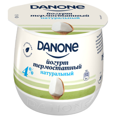 Йогурт Danone термостатный натуральный 4%, 160г Йогурт Danone термостатный натуральный 4%, 160г
