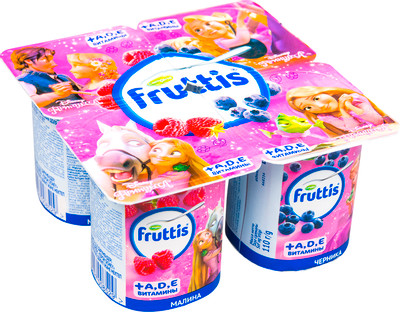 Продукт йогуртный Fruttis Disney малина-черника 2.5%, 110г Продукт йогуртный Fruttis Disney малина-черника 2.5%, 110г