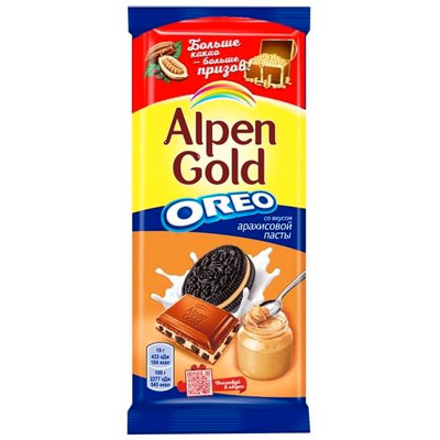 Alpen Gold Oreo со вкусом арахисовой пасты и кусочками печенья картинка